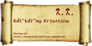 Kökény Krisztina névjegykártya